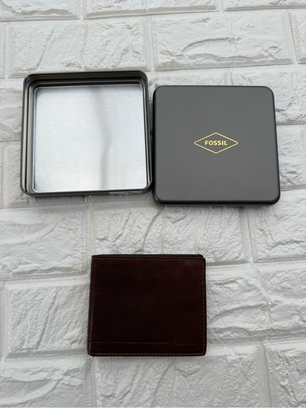 Fossil Allen RFID Traveler Tan Leather Mens Wallet NEW in box